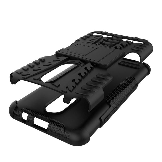 Lenovo K6 Case - Phone case made of flexible and hard plastic - ultra-robust - with kickstand - black