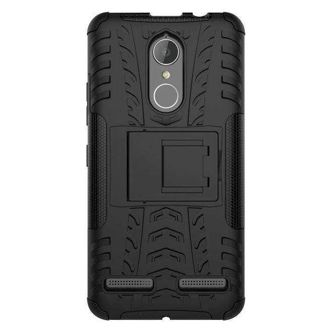Lenovo K6 Case - Phone case made of flexible and hard plastic - ultra-robust - with kickstand - black