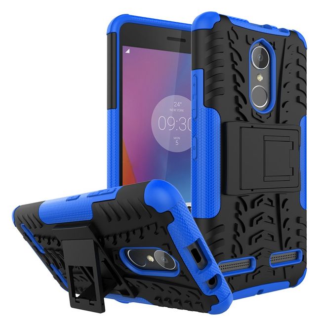 Lenovo K6 Case - Handyhülle aus elastischem und hartem Plastik - ultrarobust - mit Kickstand - blau