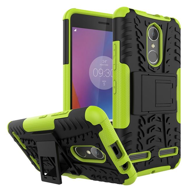 Lenovo K6 Case - Phone case made of flexible and hard plastic - ultra-robust - with kickstand - green