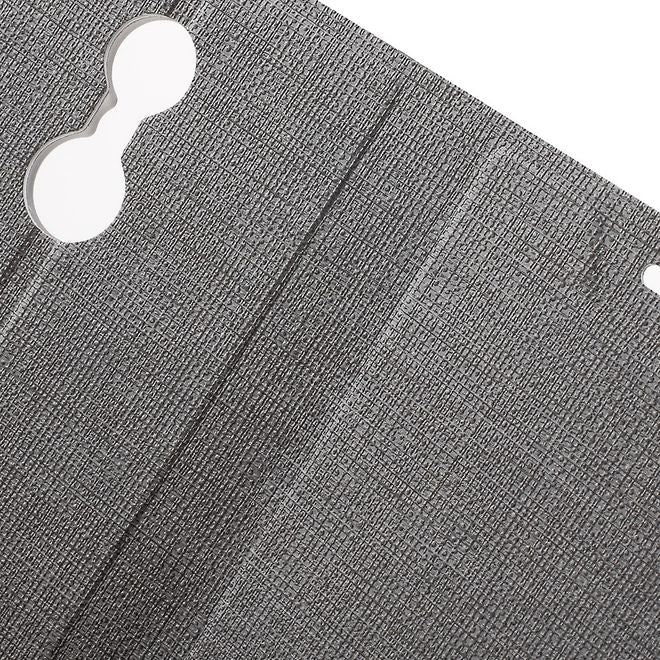 Lenovo K6 Handyhülle - Case aus Leder - mit Kreditkartenslots und Kreuzmuster - grau