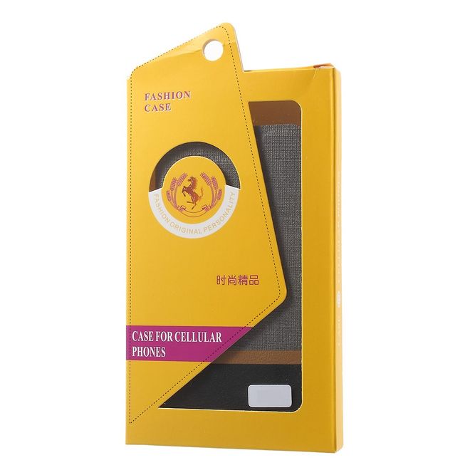 Lenovo K6 Handyhülle - Case aus Leder - mit Kreditkartenslots und Kreuzmuster - grau