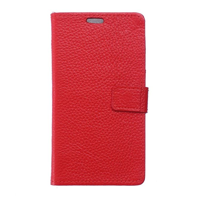Lenovo K6 Case - Genuine Leather Phone Case - with Stand Function - Red