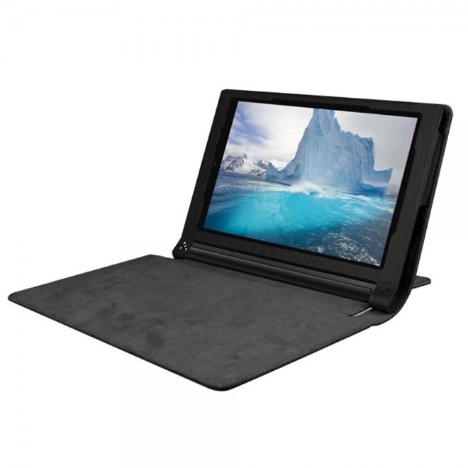 Lenovo Yoga Tab 3 8.0 Leder Case Hülle mit Litchitextur - schwarz
