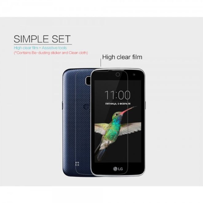 LG K4 Schutzfolie mit Anti-Fingerabdruck Beschichtung von Nillkin - ultraklar