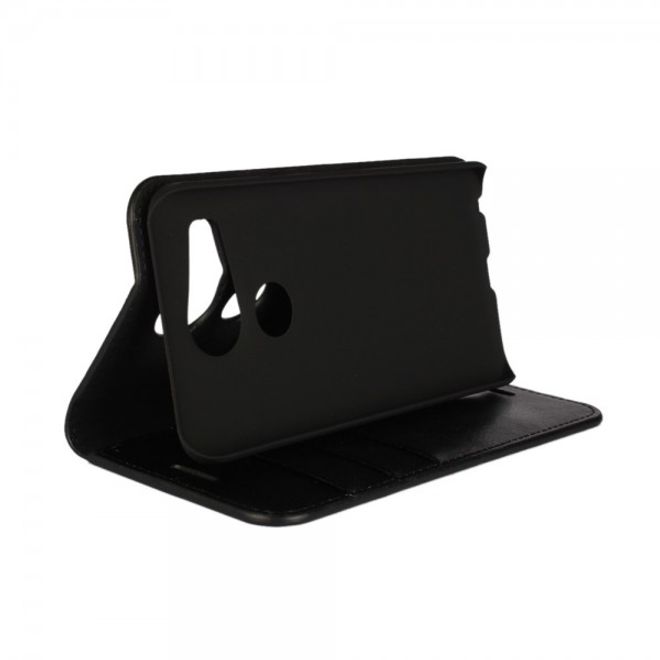 LG Nexus 5X Crazy Horse Echtleder Flip Case Hülle mit Standfunktion - schwarz