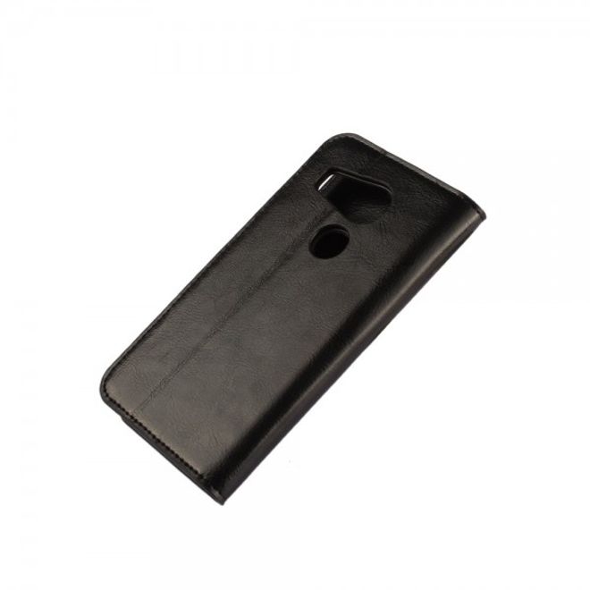 LG Nexus 5X Crazy Horse Echtleder Flip Case Hülle mit Standfunktion - schwarz