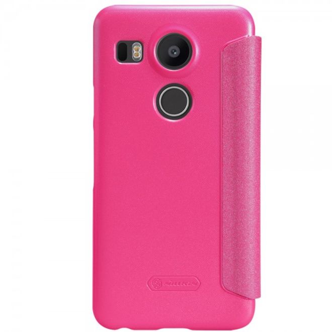LG Nexus 5X Nillkin Sparkle Series Leder Flip Smart Case Hülle - rosa