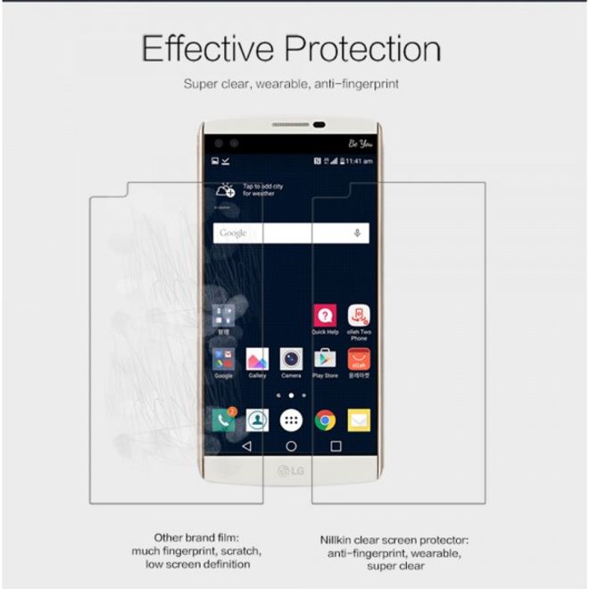 LG V10 Schutzfolie mit Anti-Fingerabdruck Beschichtung von Nillkin - ultraklar