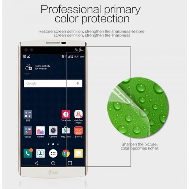 LG V10 Schutzfolie mit Anti-Fingerabdruck Beschichtung von Nillkin - ultraklar