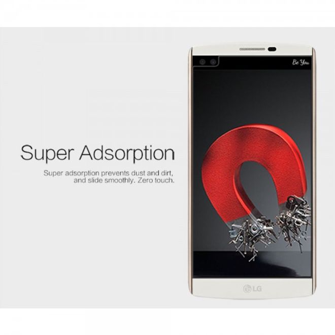 LG V10 Schutzfolie mit Anti-Fingerabdruck Beschichtung von Nillkin - ultraklar