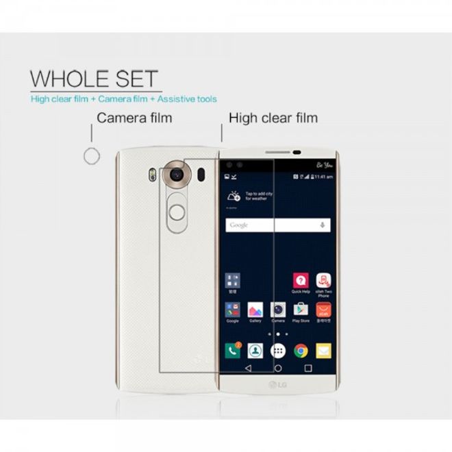 LG V10 Schutzfolie mit Anti-Fingerabdruck Beschichtung von Nillkin - ultraklar