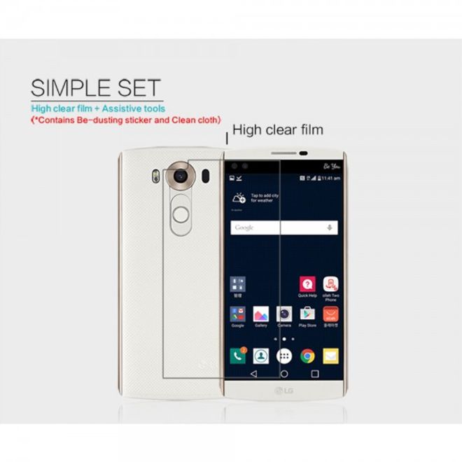 LG V10 Schutzfolie mit Anti-Fingerabdruck Beschichtung von Nillkin - ultraklar