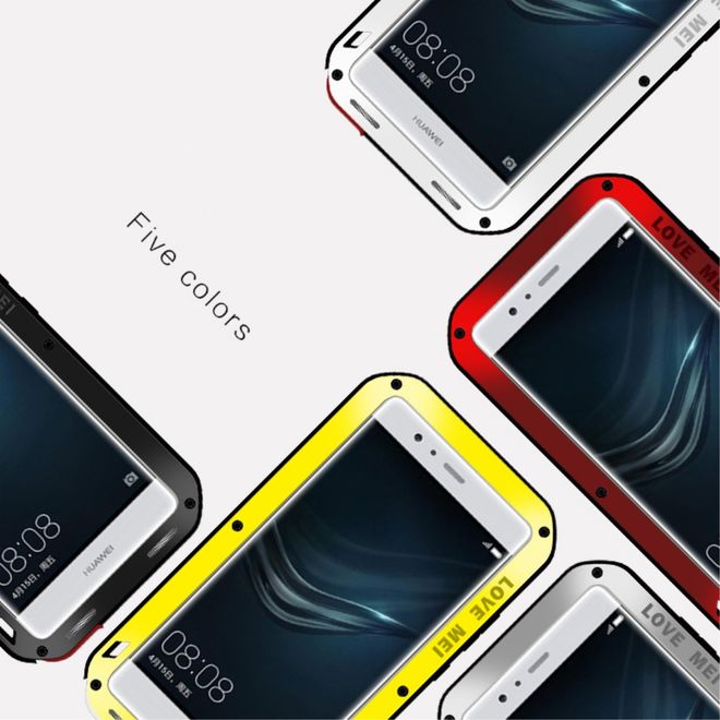 Love Mei - Huawei P9 - Ultrarobuste Metall Hülle - Powerful Series - rot