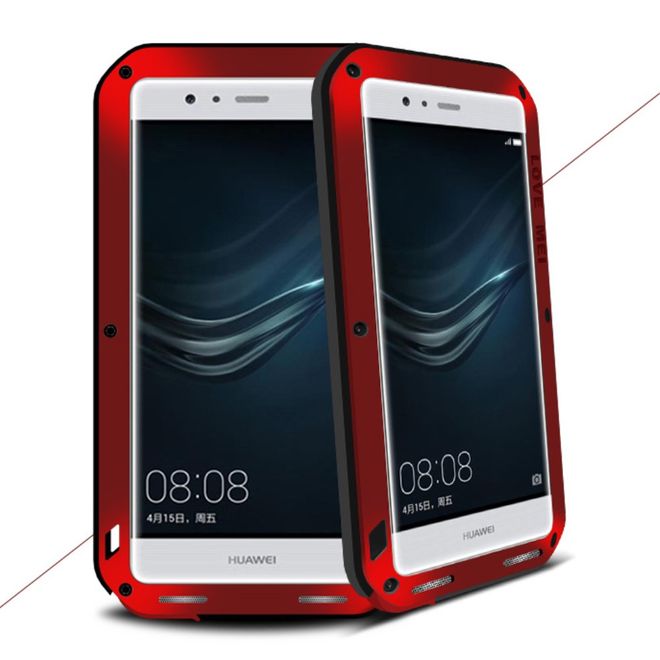 Love Mei - Huawei P9 - Ultrarobuste Metall Hülle - Powerful Series - rot