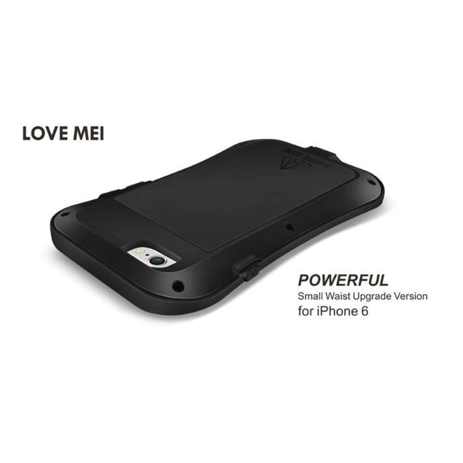 Love Mei - iPhone 6/6S - Ultrarobuste Metall Hülle - Powerful Small Series - schwarz