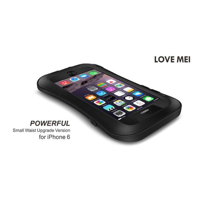 Love Mei - iPhone 6/6S - Ultrarobuste Metall Hülle - Powerful Small Series - schwarz