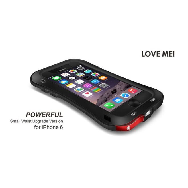 Love Mei - iPhone 6/6S - Ultrarobuste Metall Hülle - Powerful Small Series - schwarz
