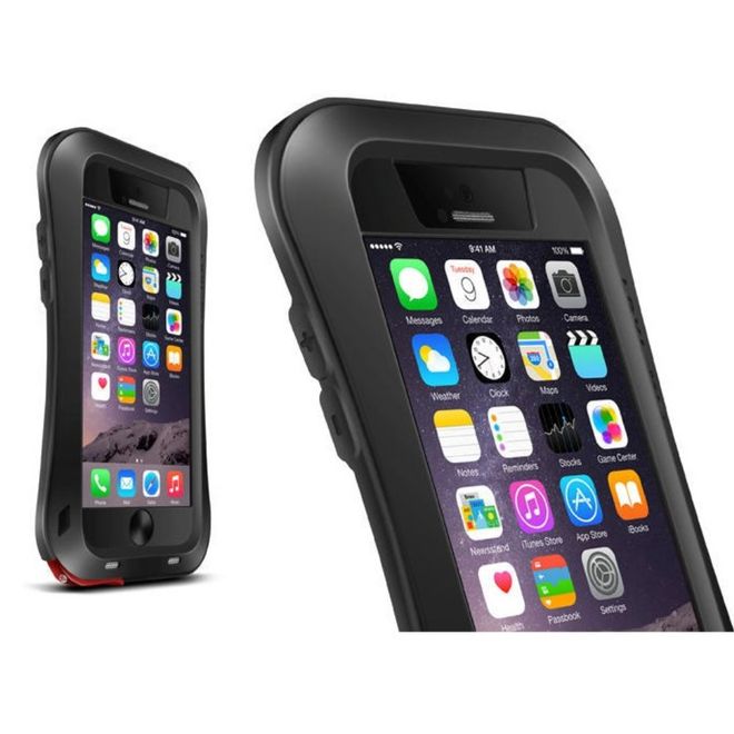 Love Mei - iPhone 6/6S - Ultrarobuste Metall Hülle - Powerful Small Series - schwarz