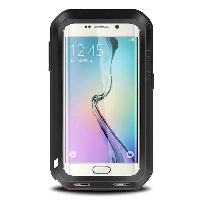 Love Mei - Galaxy S6 Edge - Ultrarobuste Metall Hülle - Powerful Series - schwarz