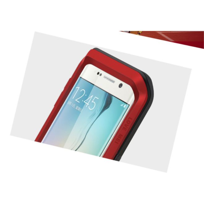 Love Mei - Galaxy S6 Edge - Ultrarobuste Metall Hülle - Powerful Series - rot