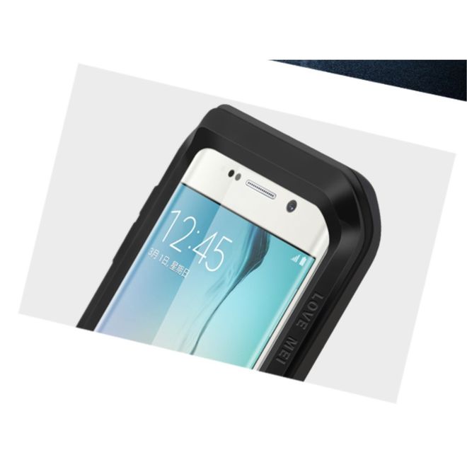 Love Mei - Galaxy S6 Edge - Ultrarobuste Metall Hülle - Powerful Series - schwarz