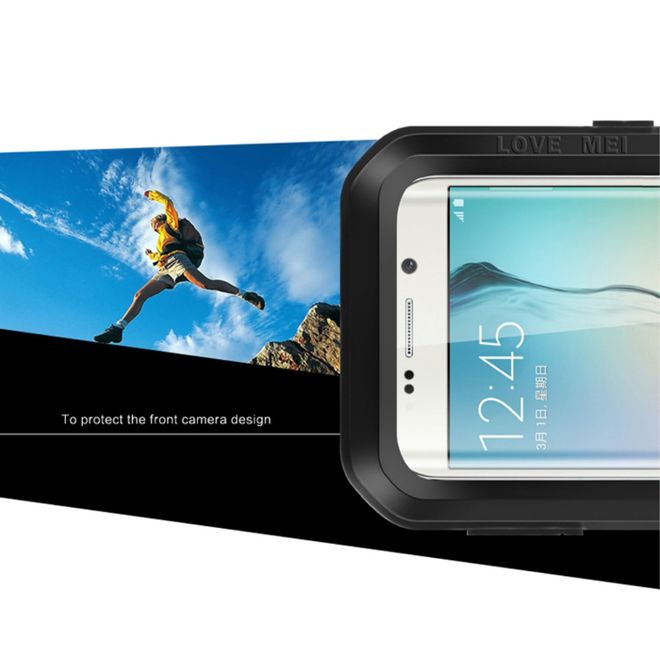 Love Mei - Galaxy S6 Edge - Ultrarobuste Metall Hülle - Powerful Series - schwarz
