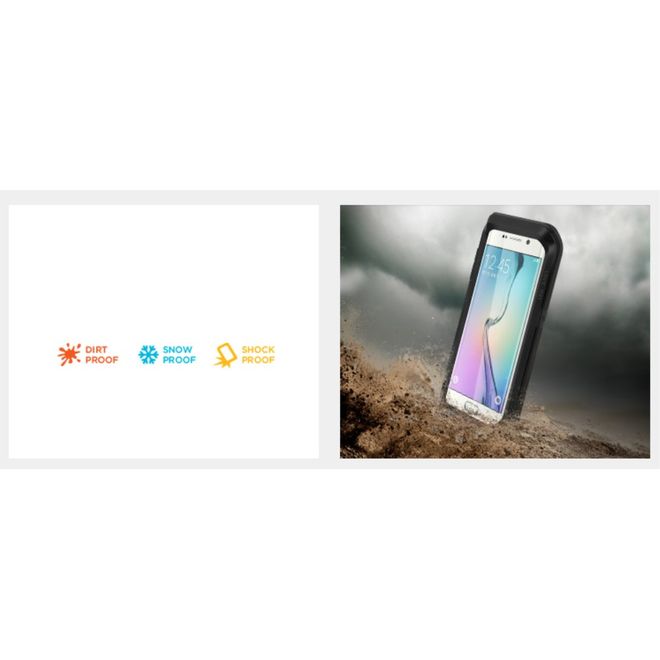 Love Mei - Galaxy S6 Edge - Ultrarobuste Metall Hülle - Powerful Series - schwarz