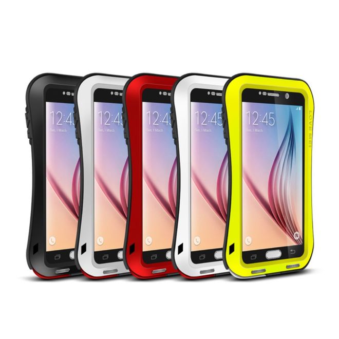 Love Mei - Samsung Galaxy S6 - Ultrarobuste Metall Hülle - Powerful Small Series - weiss