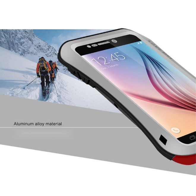 Love Mei - Samsung Galaxy S6 - Ultrarobuste Metall Hülle - Powerful Small Series - silber