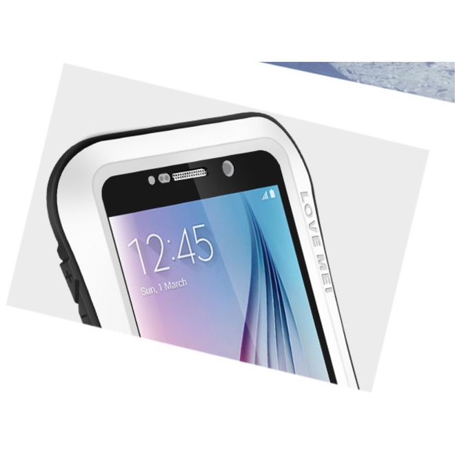 Love Mei - Samsung Galaxy S6 - Ultrarobuste Metall Hülle - Powerful Small Series - weiss