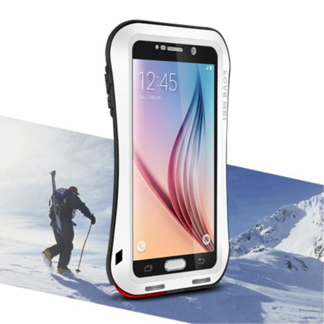 Love Mei - Samsung Galaxy S6 - Ultrarobuste Metall Hülle - Powerful Small Series - weiss