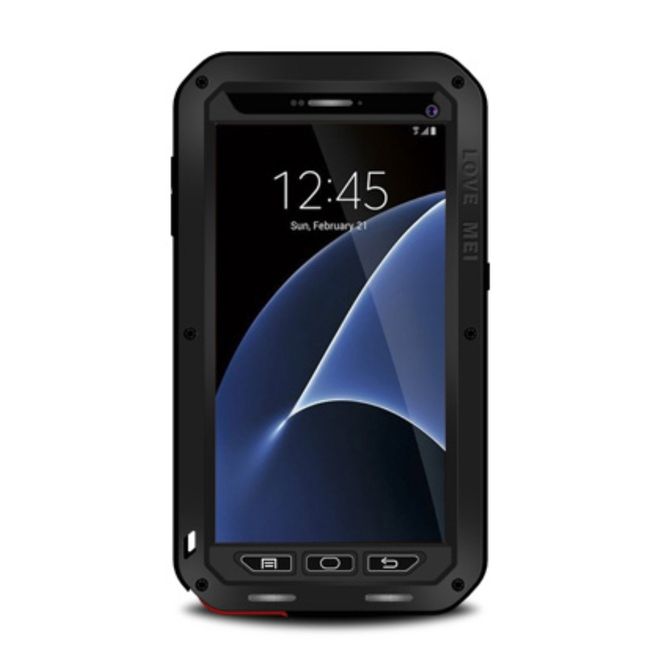 Love Mei - Samsung Galaxy S7 - Ultrarobuste Metall Hülle - Powerful Series - schwarz