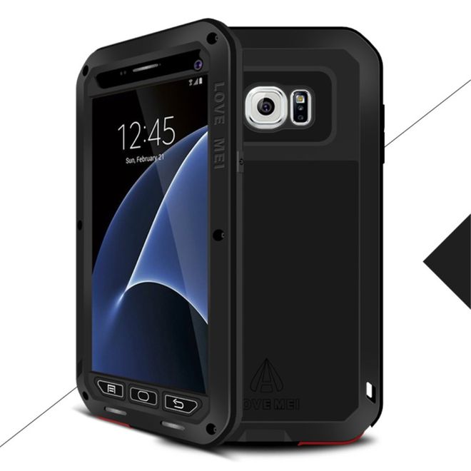 Love Mei - Samsung Galaxy S7 - Ultrarobuste Metall Hülle - Powerful Series - schwarz
