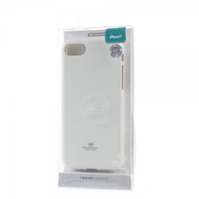Goospery - iPhone SE (2022) / SE (2020) / 8 / 7 Handy Hülle - TPU Soft Case - Pearl Jelly Series - weiss