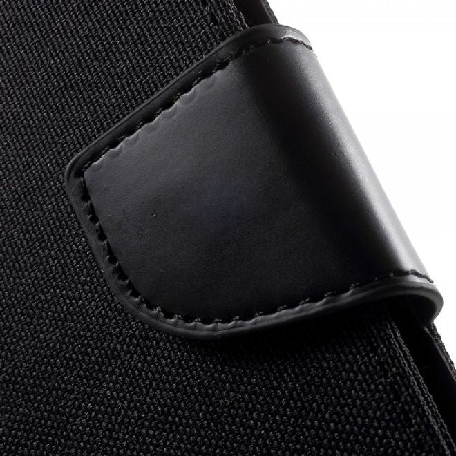 Goospery - iPhone SE (2022) / SE (2020) / 8 / 7 Hülle - Handy Bookcover - Canvas Diary Series - schwarz