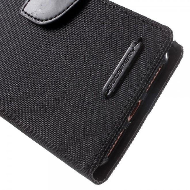 Goospery - iPhone SE (2022) / SE (2020) / 8 / 7 Hülle - Handy Bookcover - Canvas Diary Series - schwarz