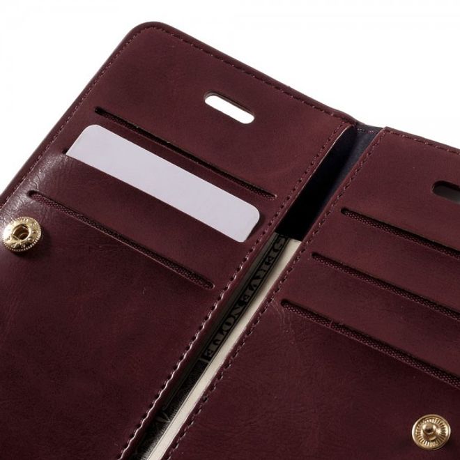 Goospery - iPhone SE (2022) / SE (2020) / 8 / 7 Hülle - Handy Bookcover - Mansoor Diary Series - weinrot