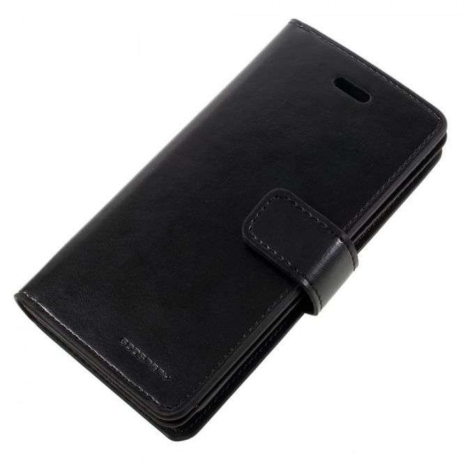 Goospery - iPhone SE (2022) / SE (2020) / 8 / 7 Hülle - Handy Bookcover - Mansoor Diary Series - schwarz