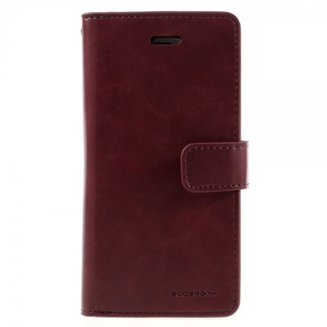 Goospery - iPhone SE (2022) / SE (2020) / 8 / 7 Hülle - Handy Bookcover - Mansoor Diary Series - weinrot