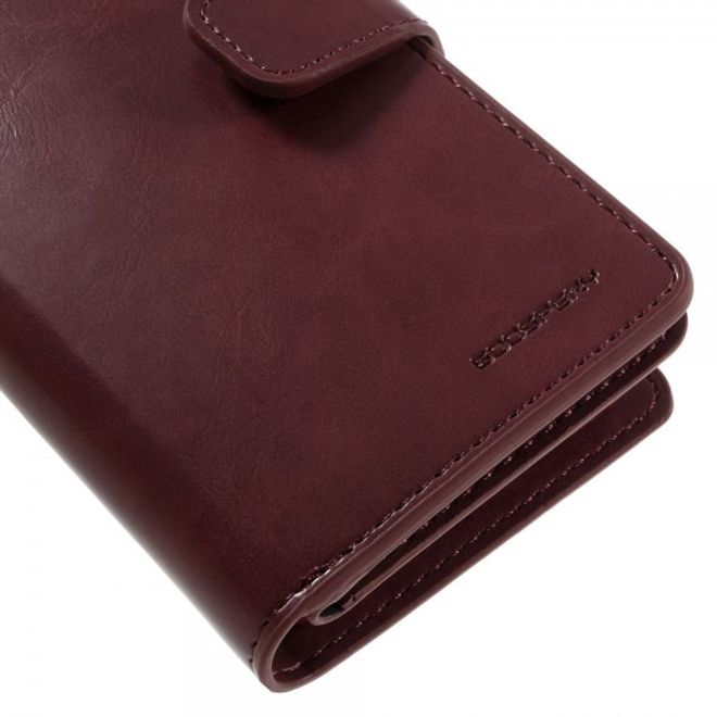 Goospery - iPhone SE (2022) / SE (2020) / 8 / 7 Hülle - Handy Bookcover - Mansoor Diary Series - weinrot