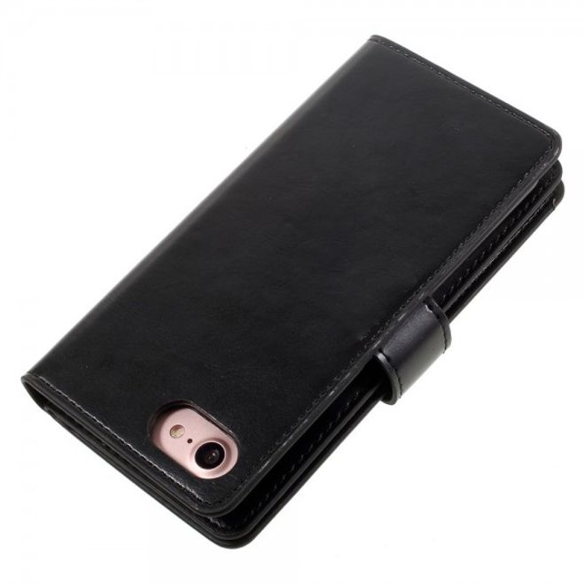 Goospery - iPhone SE (2022) / SE (2020) / 8 / 7 Hülle - Handy Bookcover - Mansoor Diary Series - schwarz