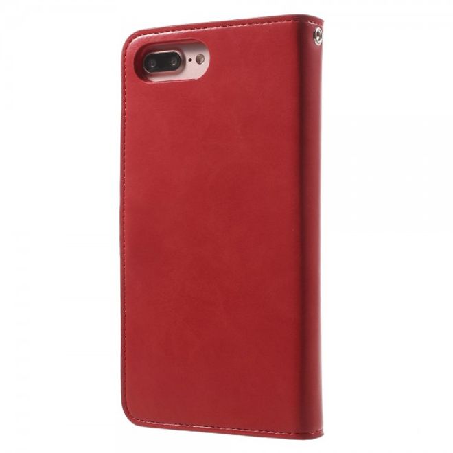 Goospery - iPhone 8 Plus/7 Plus Hülle - Handy Bookcover - Mansoor Diary Series - rot
