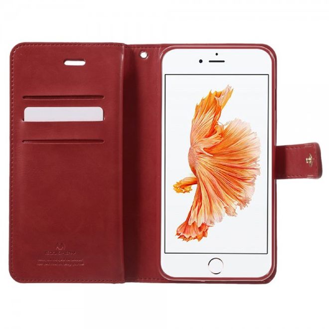 Goospery - iPhone 8 Plus/7 Plus Hülle - Handy Bookcover - Mansoor Diary Series - rot