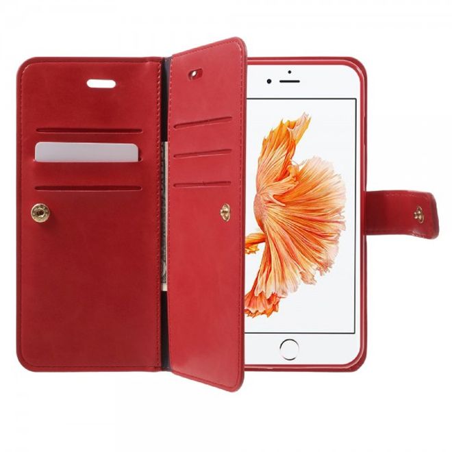 Goospery - iPhone 8 Plus/7 Plus Hülle - Handy Bookcover - Mansoor Diary Series - rot