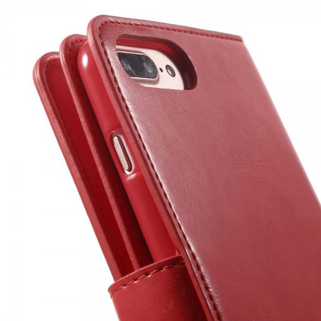 Goospery - iPhone 8 Plus/7 Plus Hülle - Handy Bookcover - Mansoor Diary Series - rot