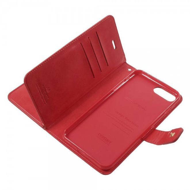 Goospery - iPhone 8 Plus/7 Plus Hülle - Handy Bookcover - Mansoor Diary Series - rot