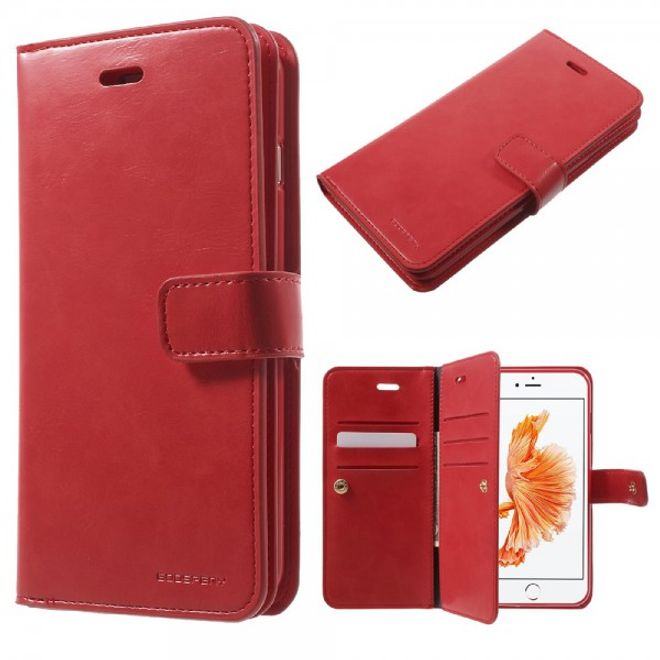 Goospery - iPhone 8 Plus/7 Plus Hülle - Handy Bookcover - Mansoor Diary Series - rot