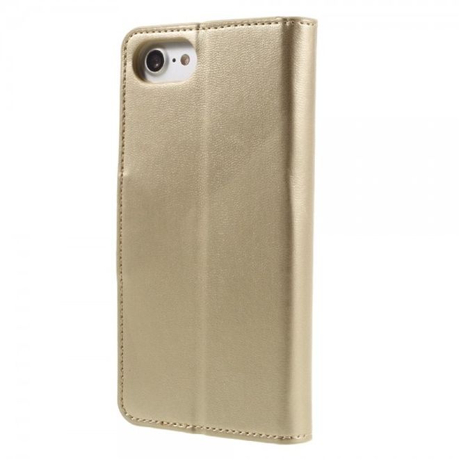 Goospery - iPhone SE (2022) / SE (2020) / 8 / 7 Hülle - Handy Bookcover - Sonata Diary Series - gold