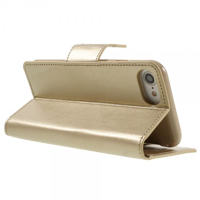 Goospery - iPhone SE (2022) / SE (2020) / 8 / 7 Hülle - Handy Bookcover - Sonata Diary Series - gold